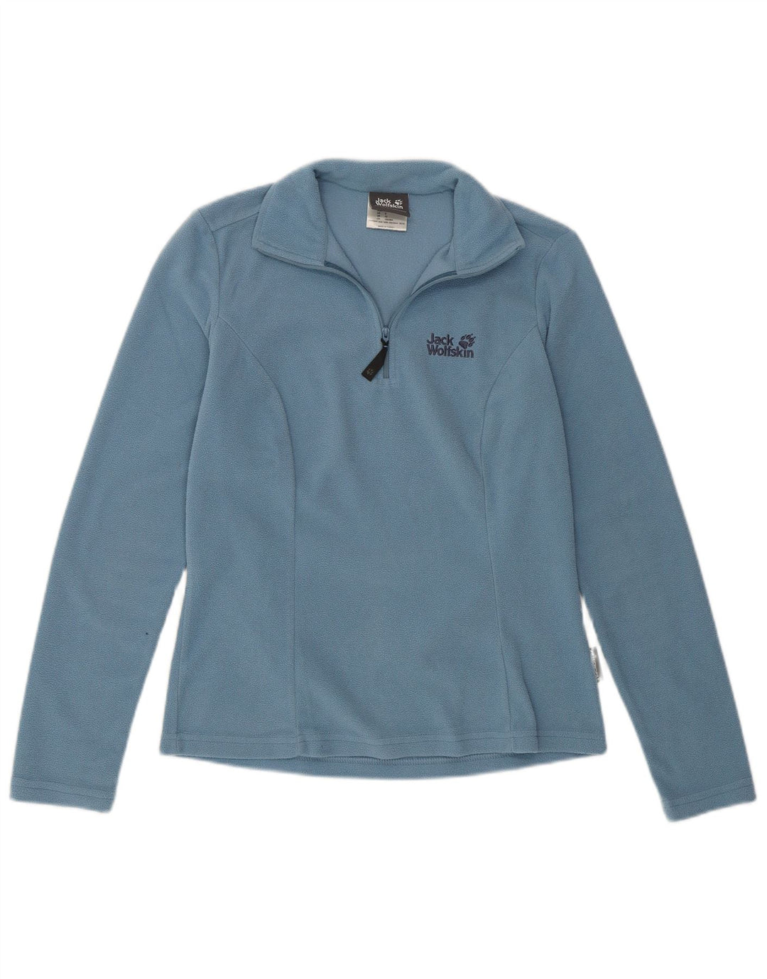 JACK WOLFSKIN Jersey polar con cuello y cremallera para mujer UK 10 Small Blue Poliéster