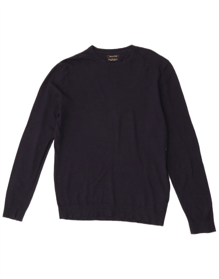 Massimo Dutti Jersey Cuello Redondo Hombre Medio Azul Marino Algodón