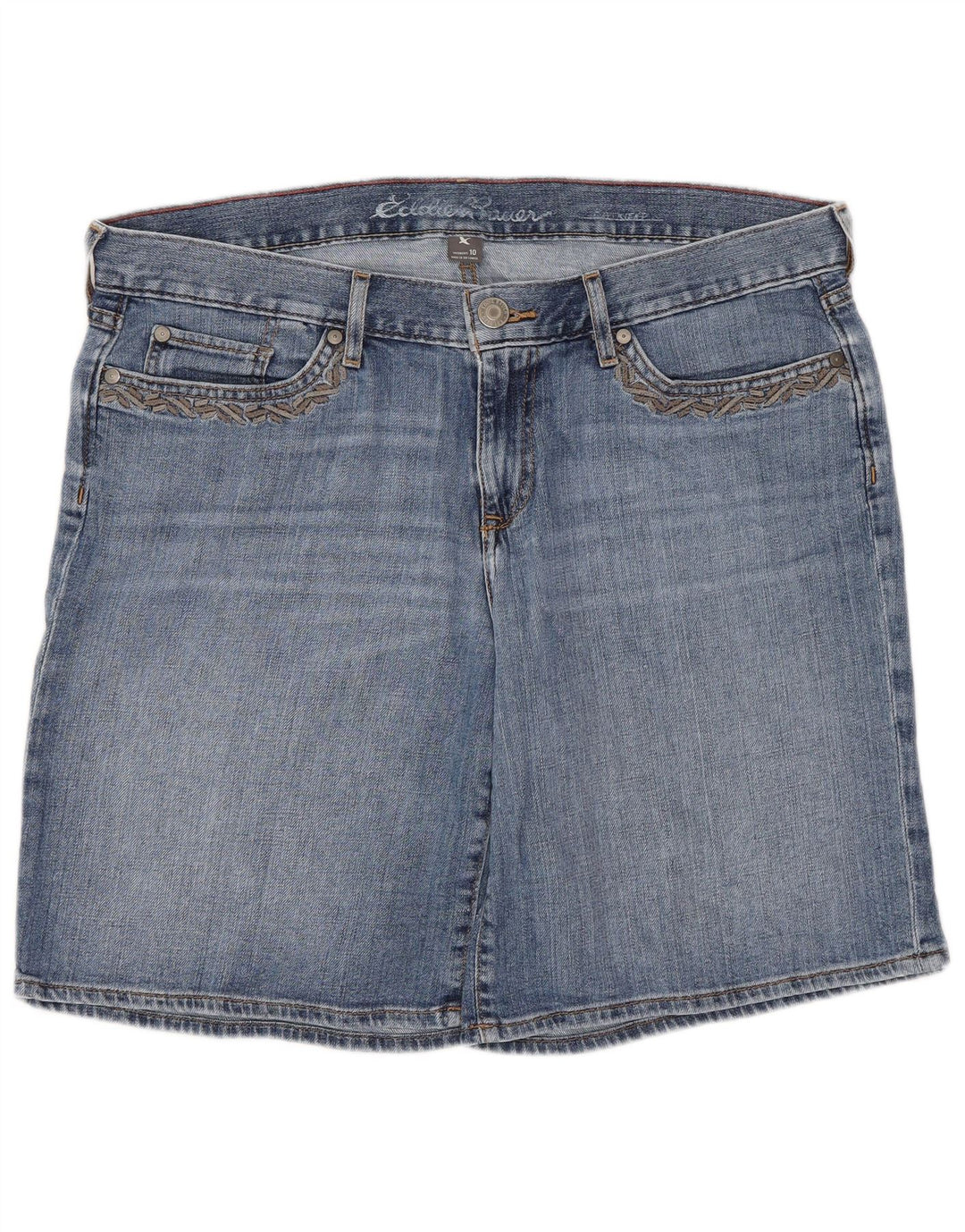 Eddie Bauer Pantalones cortos de mezclilla para mujer US 12 Grande W34 Algodón azul