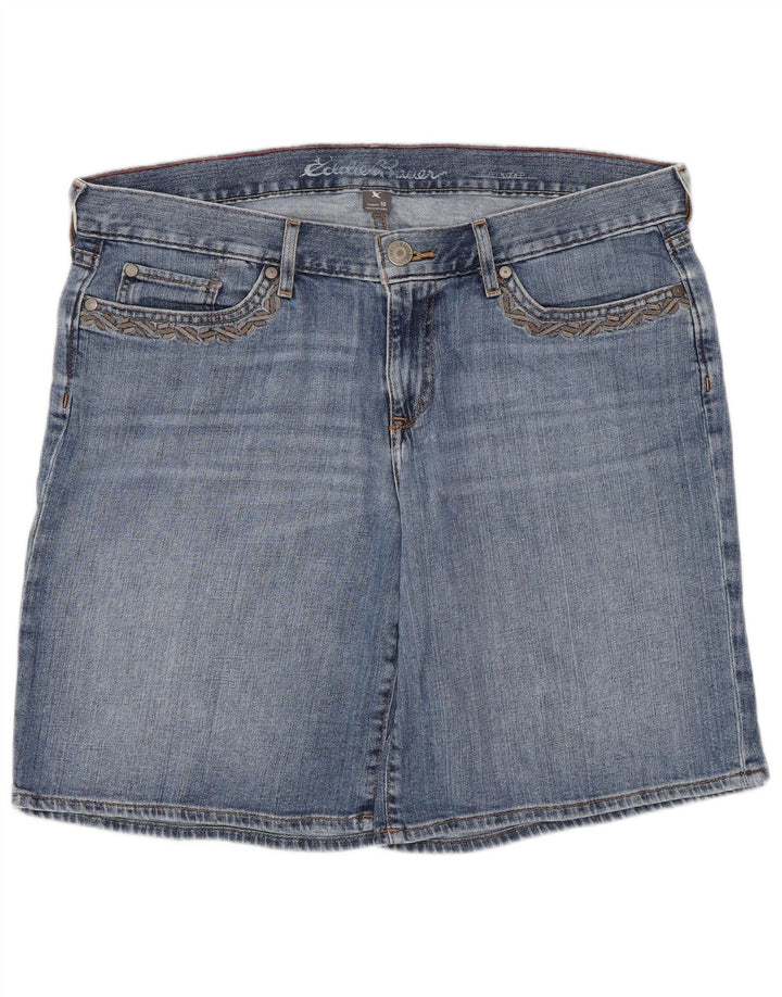 Eddie Bauer Pantalones cortos de mezclilla para mujer US 12 Grande W34 Algodón azul