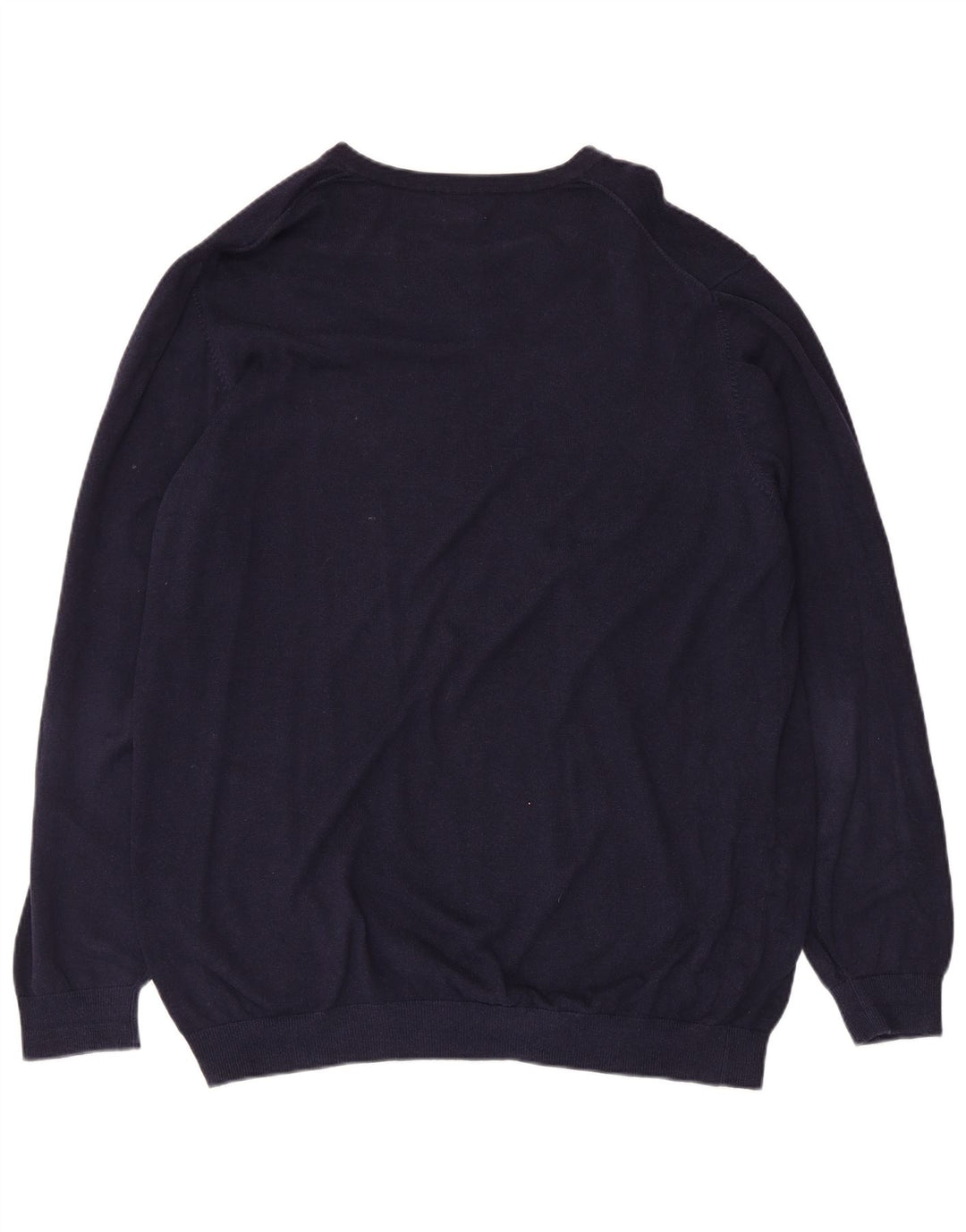 L.L.Bean Suéter alto con cuello en V para hombre XL Algodón azul marino