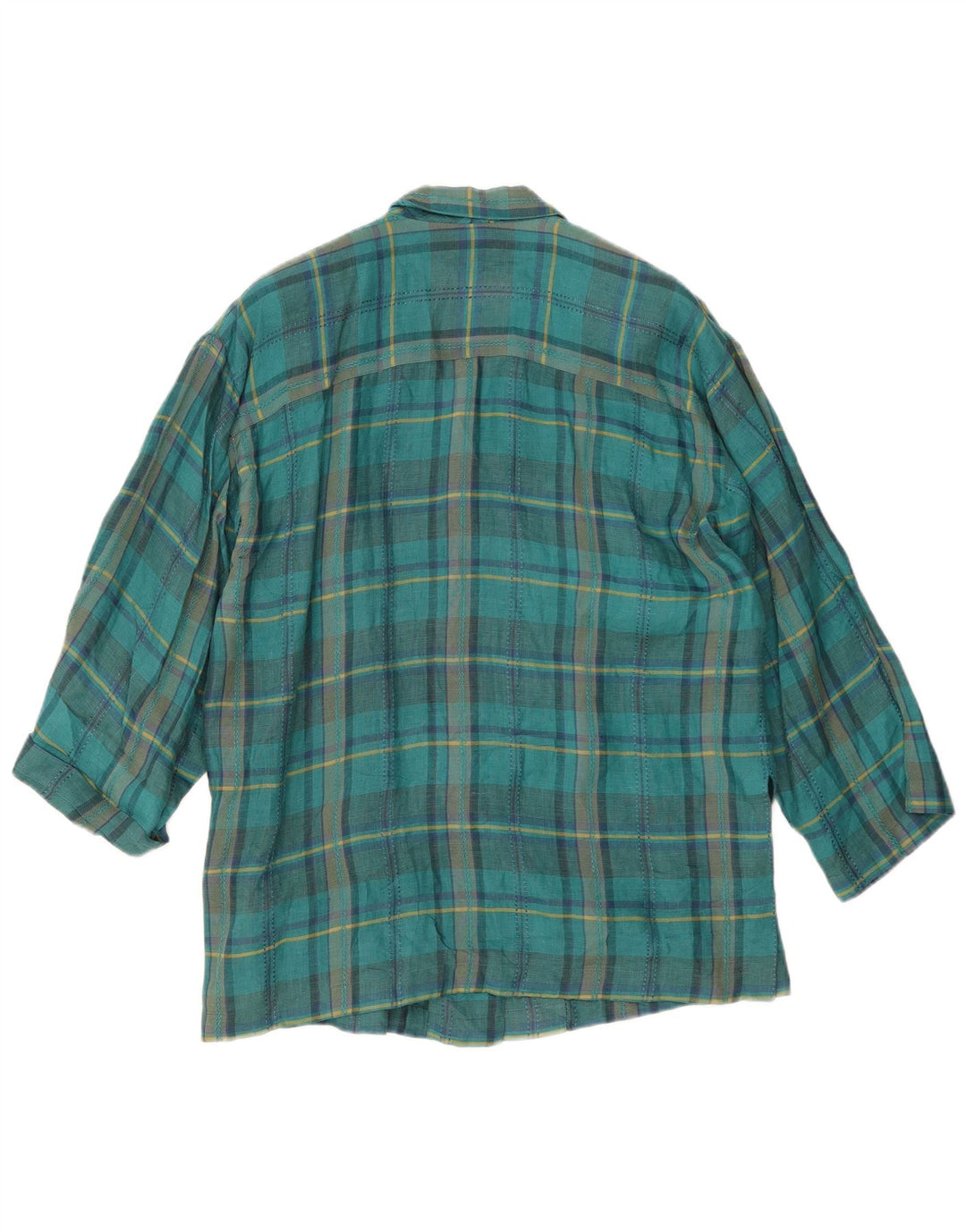 Vintage mujer 3 botones Blazer chaqueta EU 44 XL azul comprobar