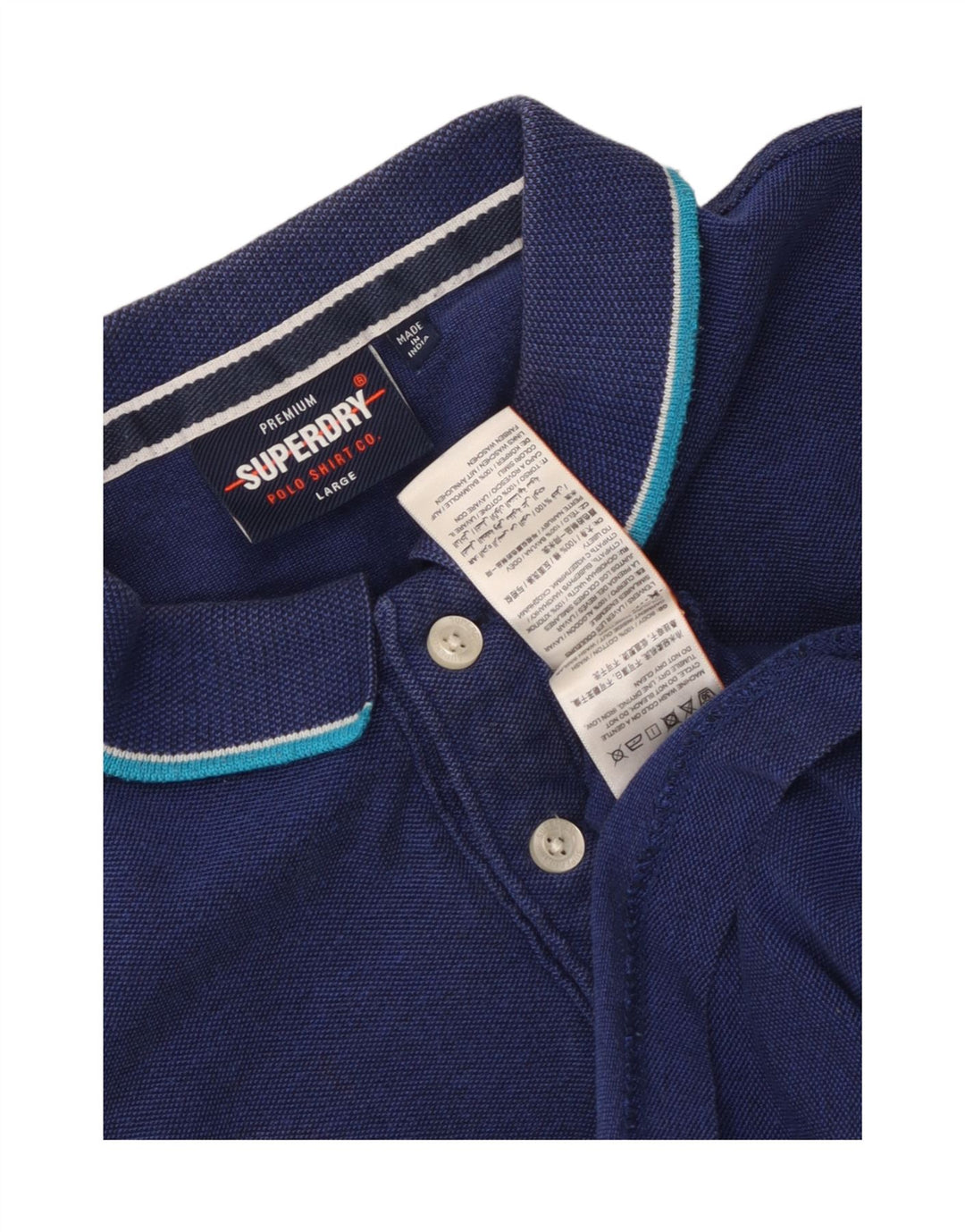Superdry Polo para hombre de algodón azul grande