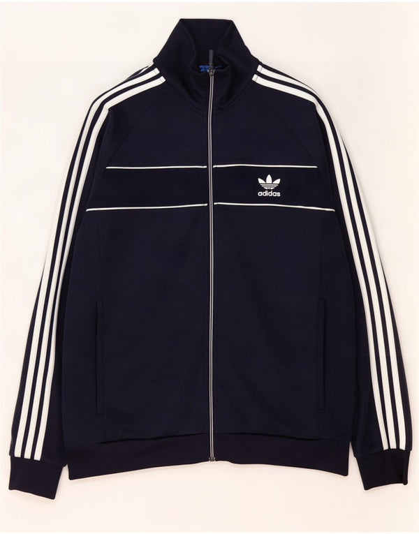 Adidas Hombre Chándal Top Chaqueta Grande Azul Marino Poliéster