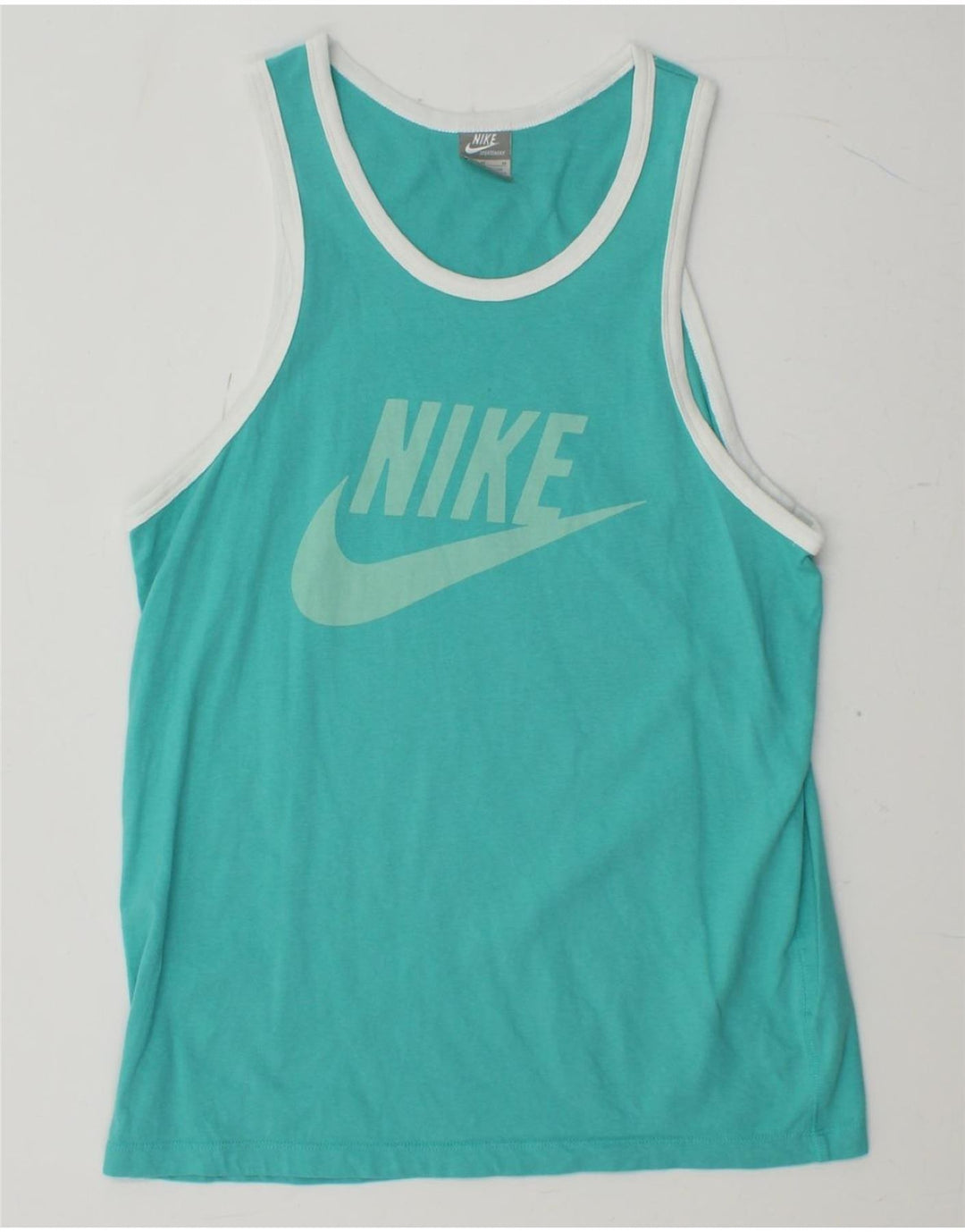 NIKE Hombre Graphic Vest Top Algodón Turquesa Medio