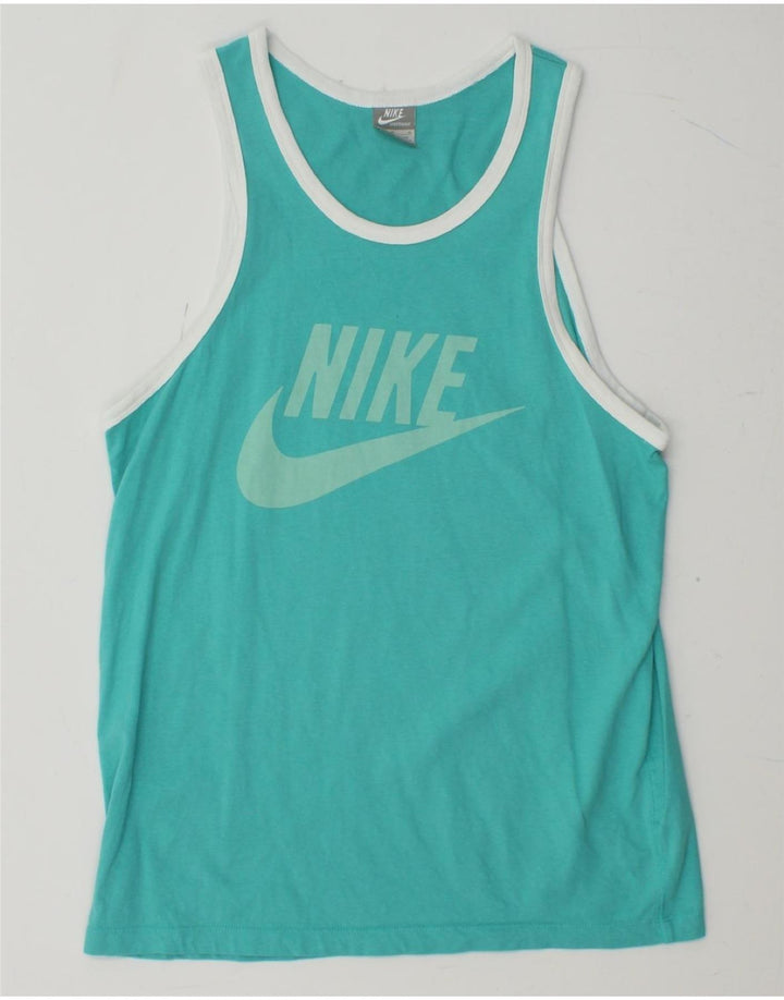 NIKE Hombre Graphic Vest Top Algodón Turquesa Medio