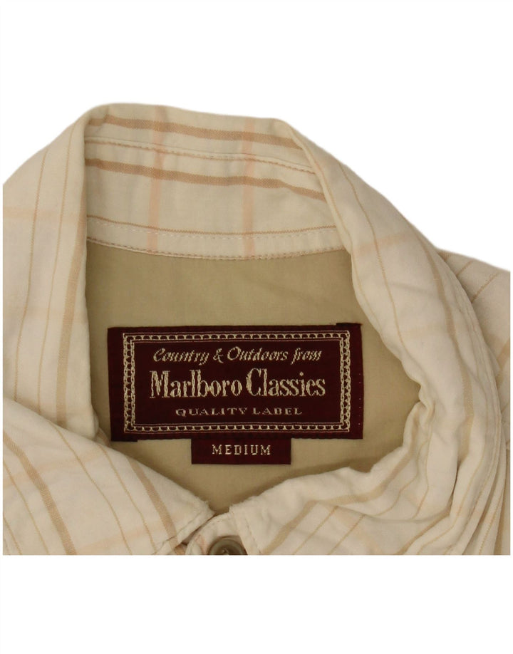 Camisa Marlboro Classics Hombre Cuadros Beige Medio