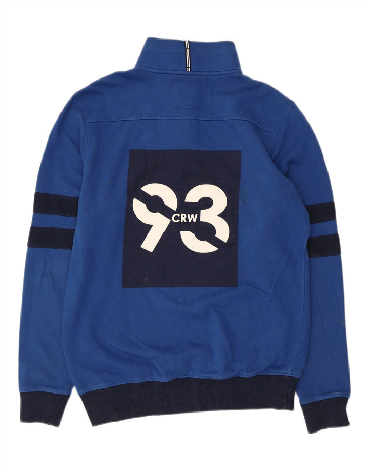 Crew Clothing Hombre Sudadera Estampada Jersey Small Azul Colorblock
