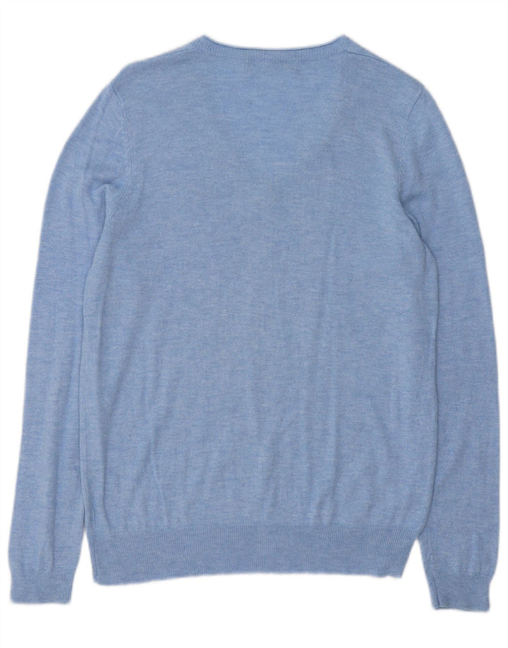 Marks & Spencer Suéter con cuello en V para mujer UK 44 Azul medio