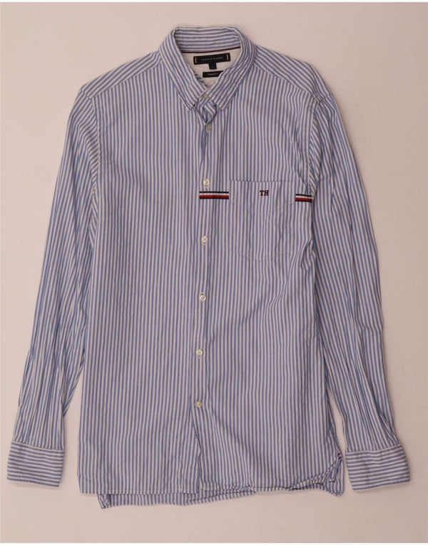 TOMMY HILFIGER Camisa Regular Fit para Hombre Algodón A Rayas Azul Pequeño