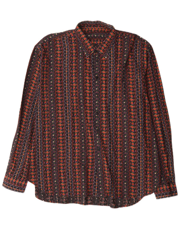 Camisa Vintage Hombre XL Geométrica Multicolor