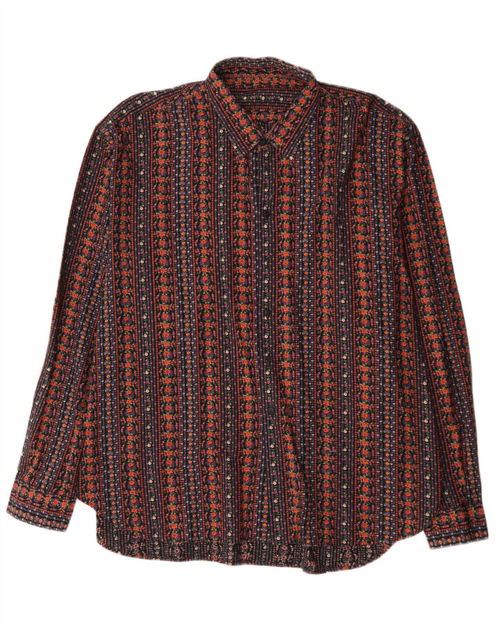 Camisa Vintage Hombre XL Geométrica Multicolor
