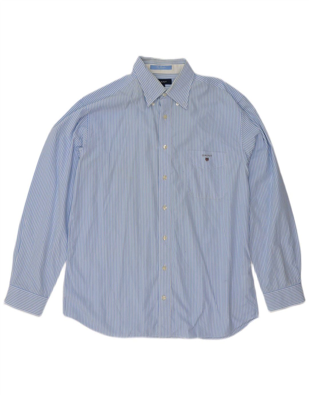 Camisa Gant Regular Fit De Algodón Con Rayas Azules Grandes |