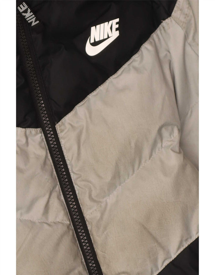Nike Chaqueta acolchada con capucha para niños de 12 a 13 años, talla grande, color negro