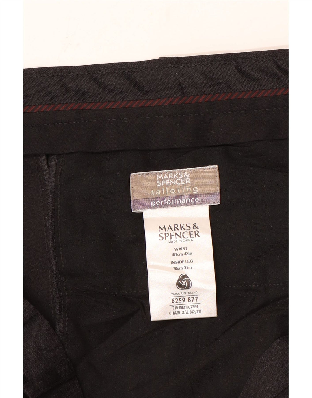 Marks & Spencer Pantalón de traje recto para hombre Talla 42 W42 L31 Gris