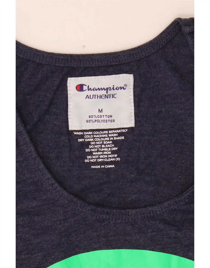 Champion Camiseta Sin Mangas Con Gráfico Para Hombre Algodón Azul Marino Mediano