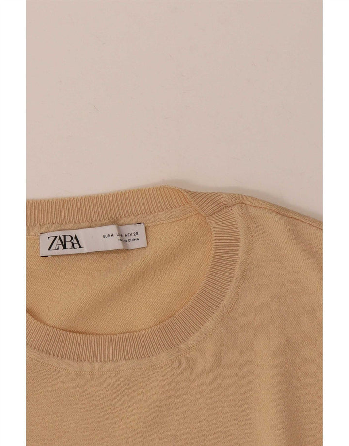 Zara Mujer Blusa Top UK 42 Medio Beige