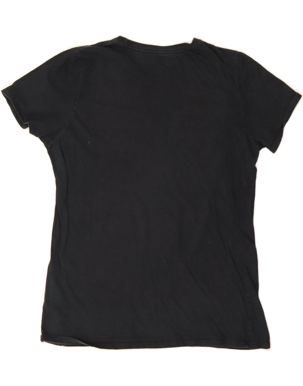 NIKE Womens Athletic Cut Graphic T-Shirt Top UK 16 Large Black Cotton