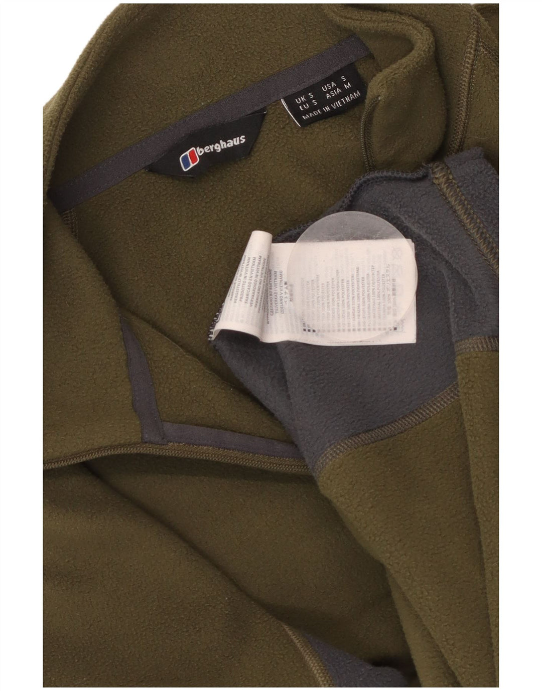 BERGHAUS Jersey De Forro Polar Con Cremallera Para Hombre Pequeño Caqui Colorblock Poliéster