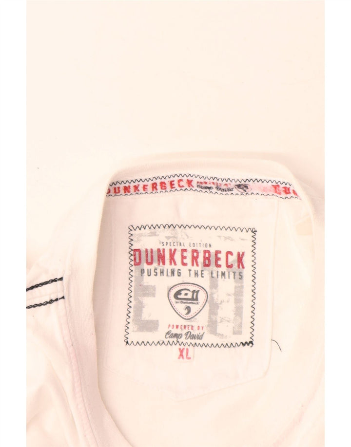 Camp David Camiseta gráfica para hombre Top XL Algodón blanco