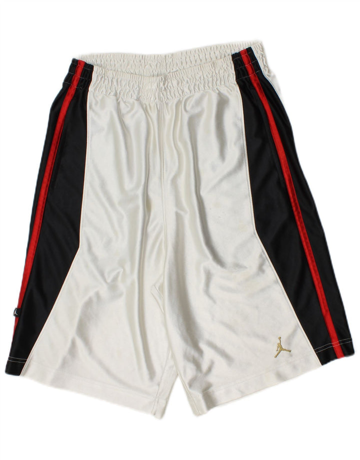 Jordan - Pantalones cortos deportivos para hombre (talla pequeña), color blanco y poliéster