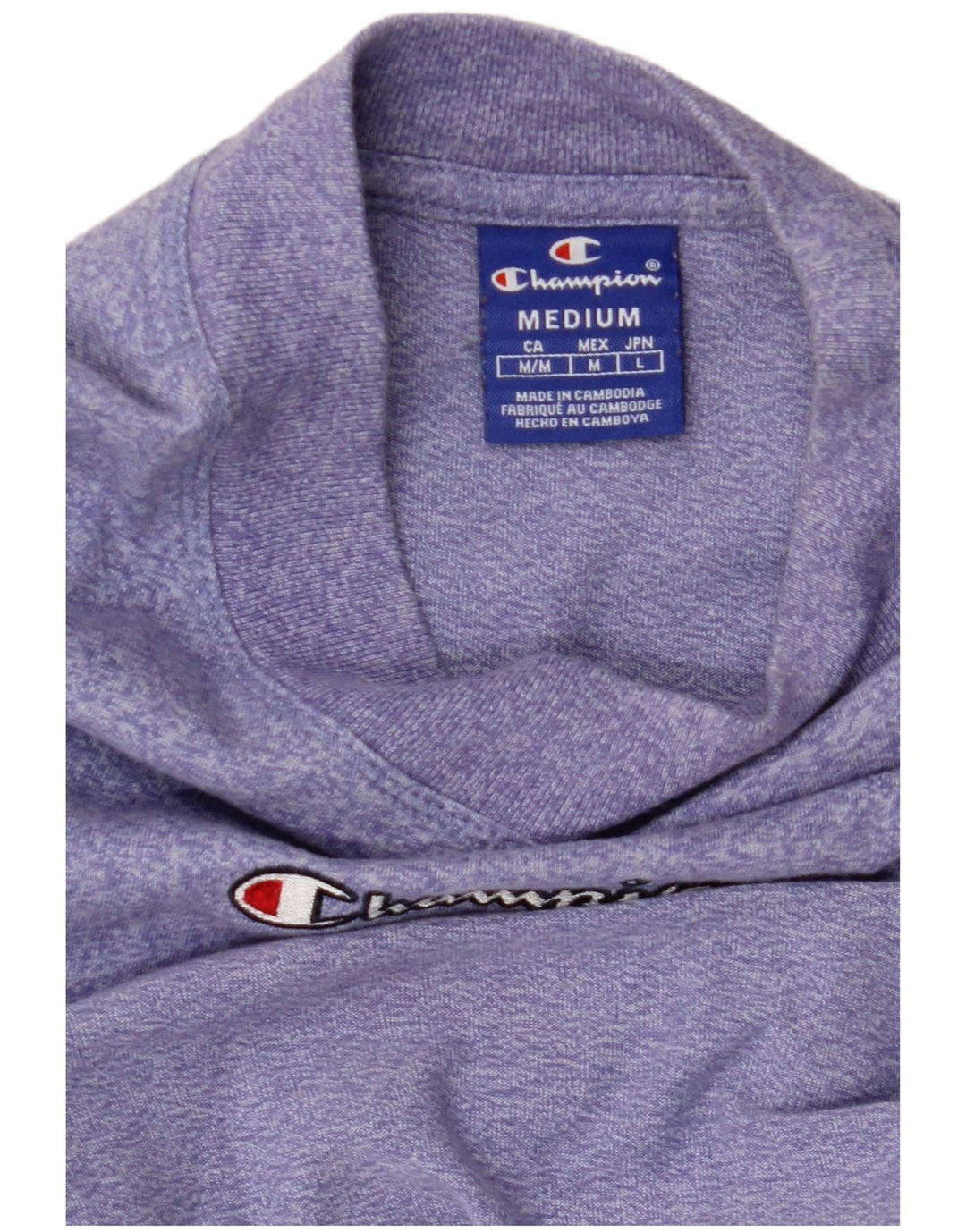 CHAMPION Camiseta gráfica para mujer Top UK 12 Medium Purple Flecked