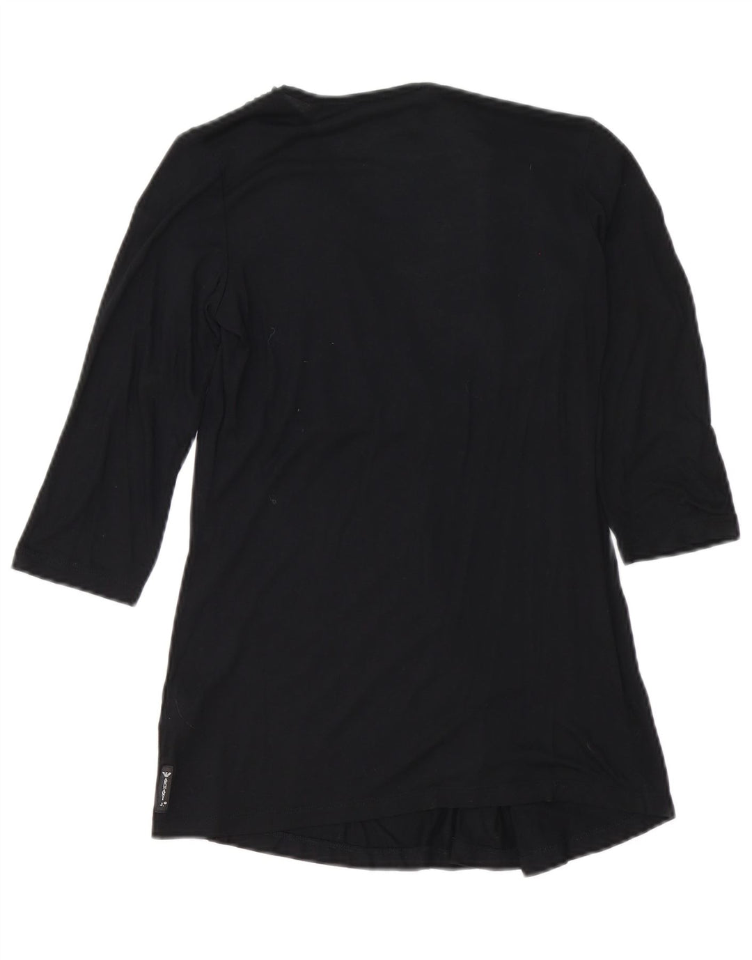 Armani Jeans Top Mujer Manga 3/4 EU 38 Viscosa Negra Mediana