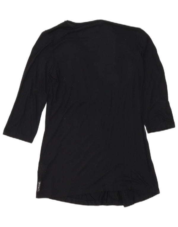Armani Jeans Top Mujer Manga 3/4 EU 38 Viscosa Negra Mediana