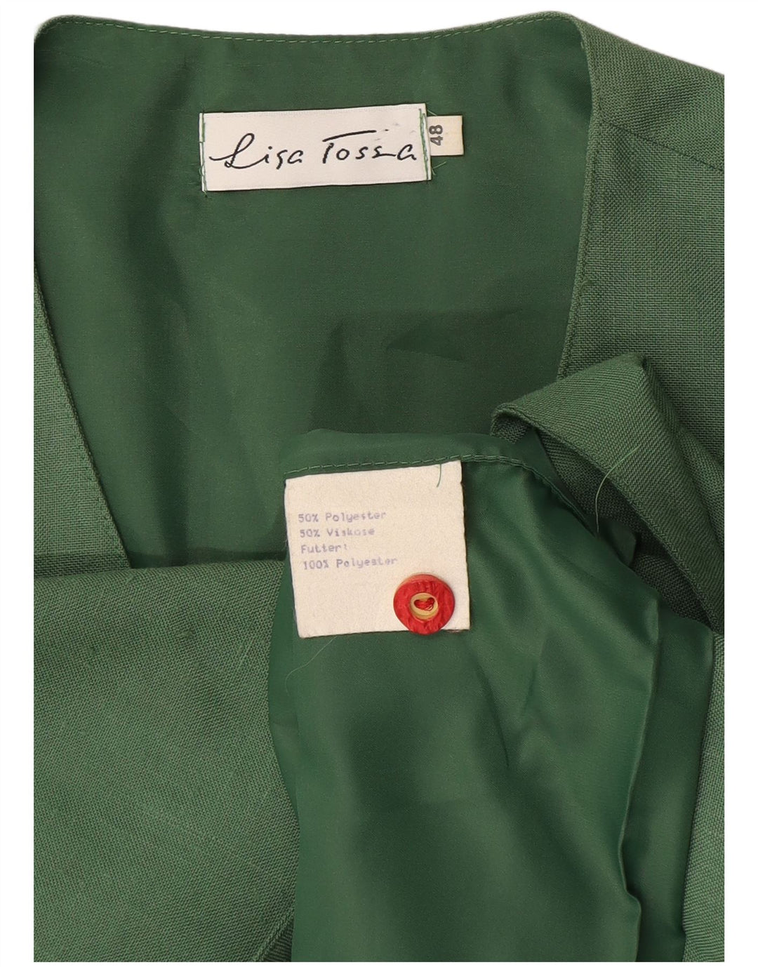 Chaleco Vintage Mujer IT 48 XL Poliéster Verde
