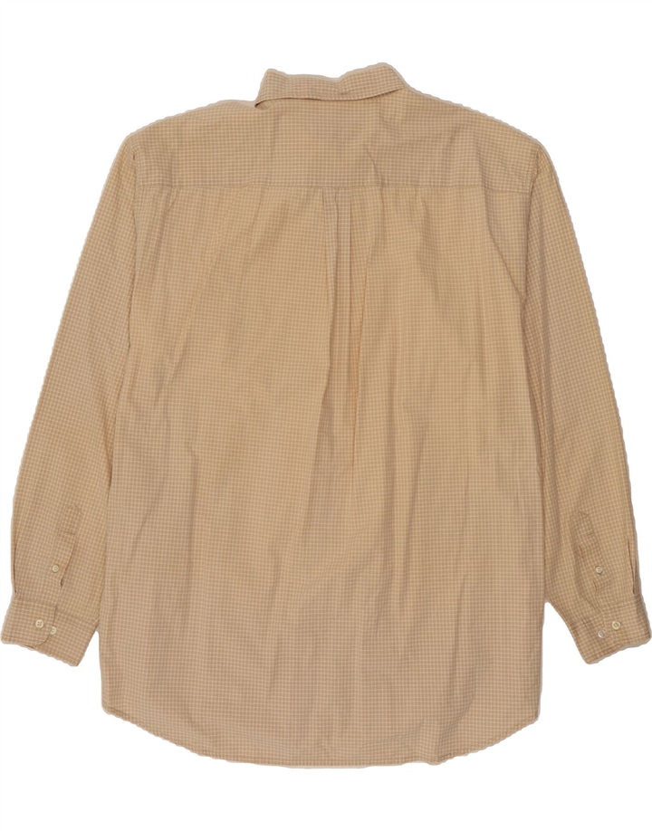 EDDIE BAUER Mens Tall Shirt XL Beige Gingham Cotton Vintage Eddie Bauer and Second-Hand Eddie Bauer from Messina Hembry 