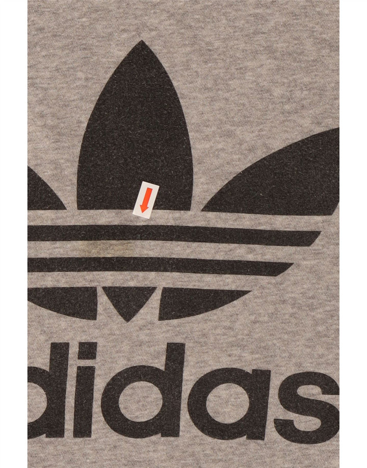 ADIDAS Sudadera con gráfico para hombre Jersey de algodón moteado gris grande