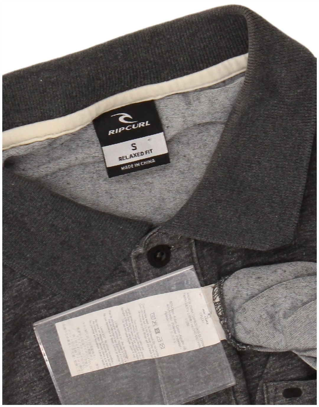 RIP CURL Polo de ajuste relajado para hombre pequeño de algodón gris