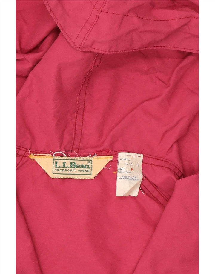 L.L.Bean Chaqueta impermeable con capucha para mujer UK 44 Nylon rosa mediano
