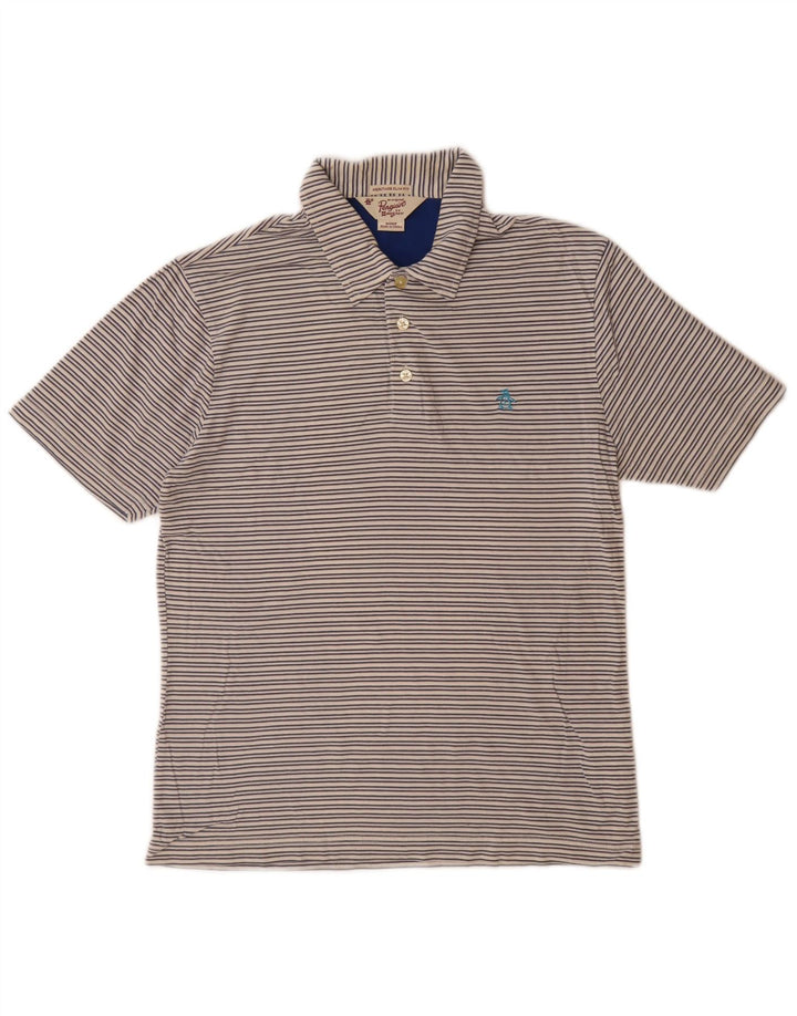 PENGUIN Polo Heritage Slim Fit para hombre de algodón a rayas beige pequeño