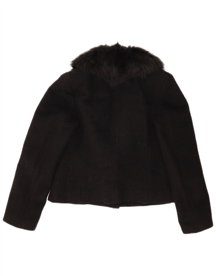 Vintage mujer 1 botón Blazer chaqueta Reino Unido 14 medio negro