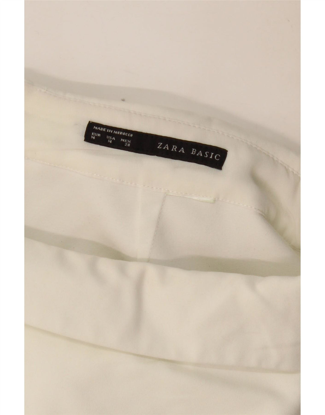 ZARA Falda Pantalón Mujer UK 40 Mediano Blanco
