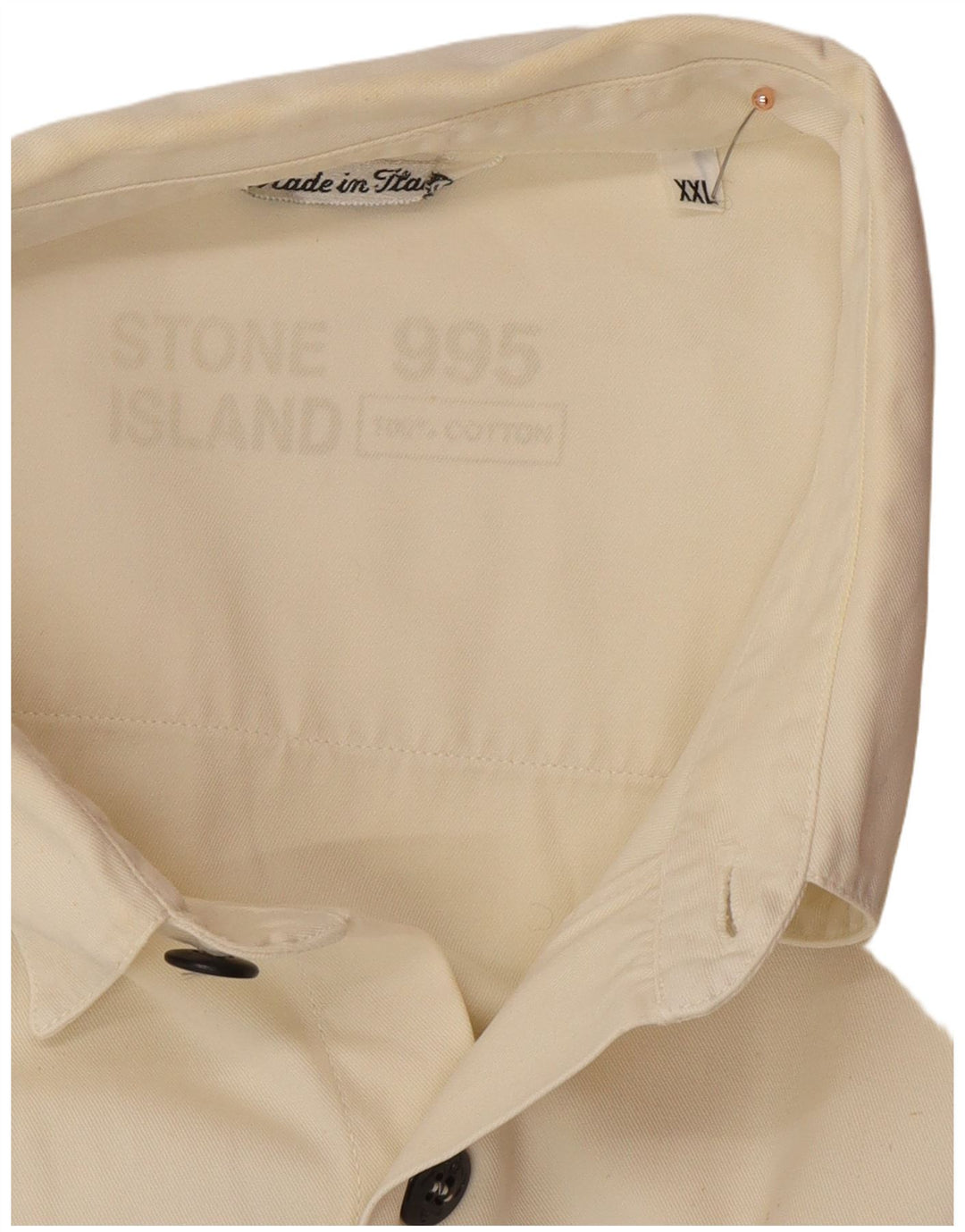 STONE ISLAND Camisa para hombre 2XL Algodón blanco roto Clásico