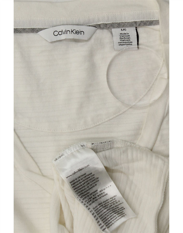 CALVIN KLEIN Camiseta para hombre Top grande de algodón a rayas blancas