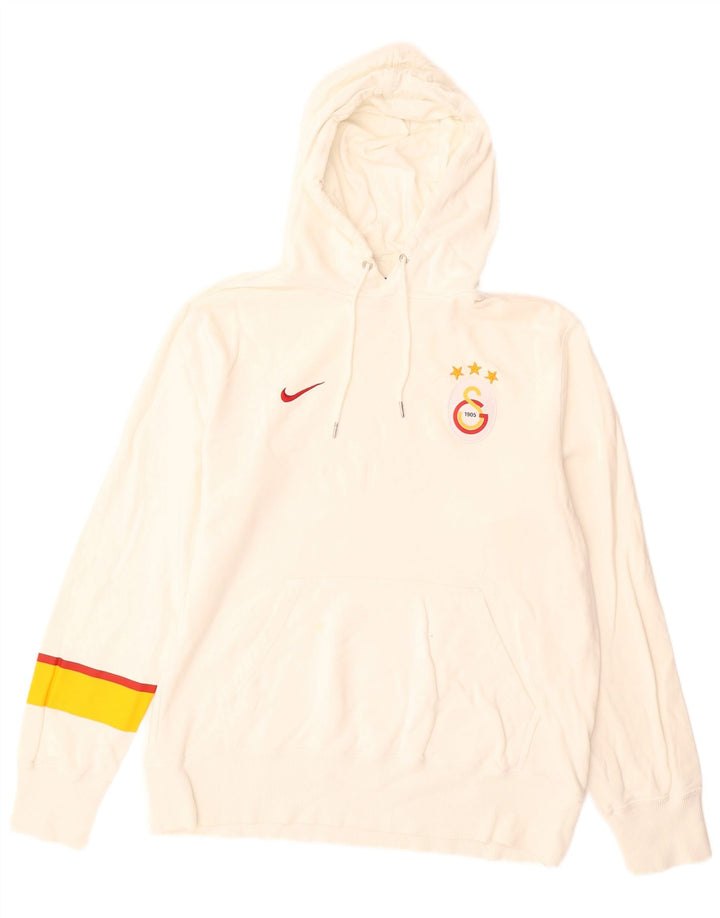 Nike Jersey con capucha y estampado gráfico de algodón en bloques de color blanco mediano