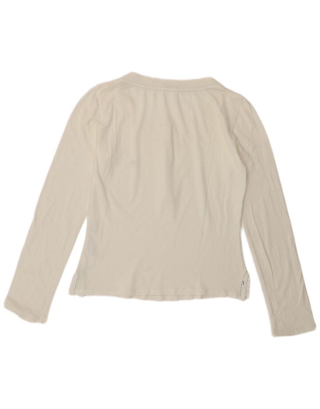 Marella Top Mujer Manga Larga UK 44 Grande Algodón Blanco Roto