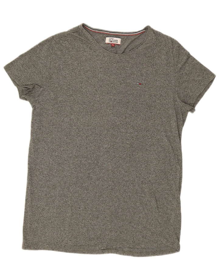 TOMMY HILFIGER Mens T-Shirt Top XL Grey Flecked