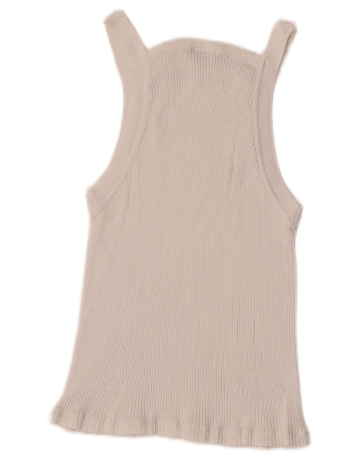 Massimo Dutti Top Corto Sin Mangas para Mujer Reino Unido 44 Grande Blanco