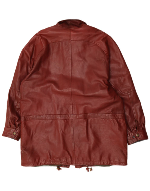 Kartel Abrigo de cuero holgado para hombre UK 40 Large Marrón Colorblock