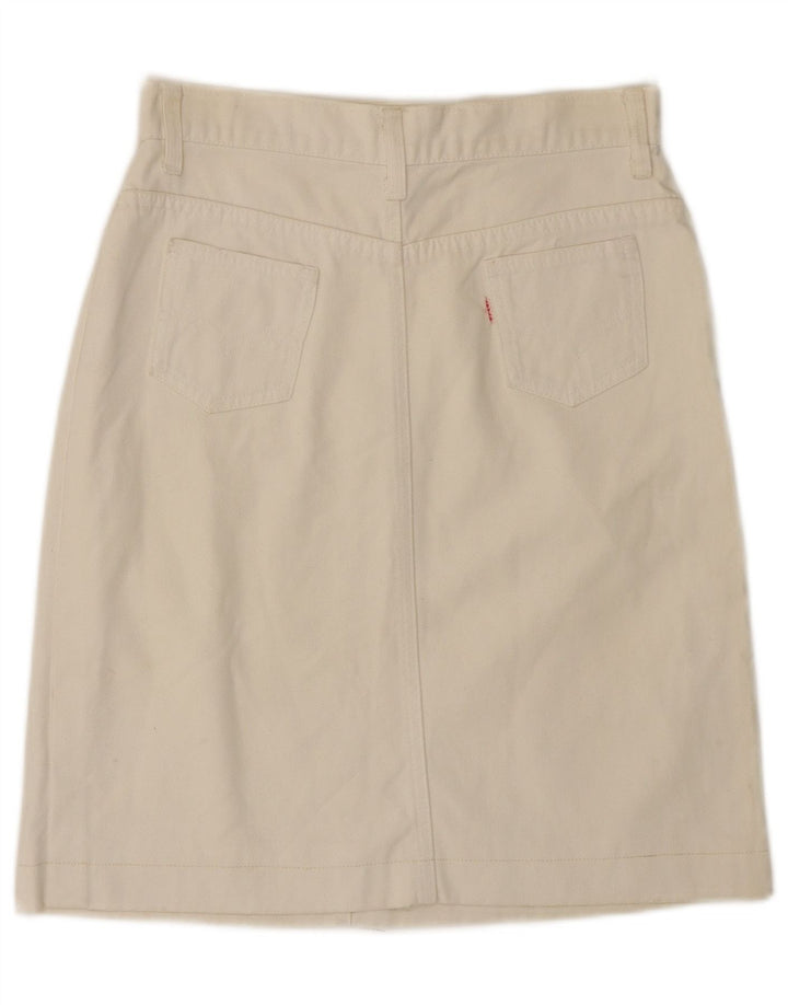 LEVI'S Falda Vaquera Mujer W26 Pequeña Blanco Roto