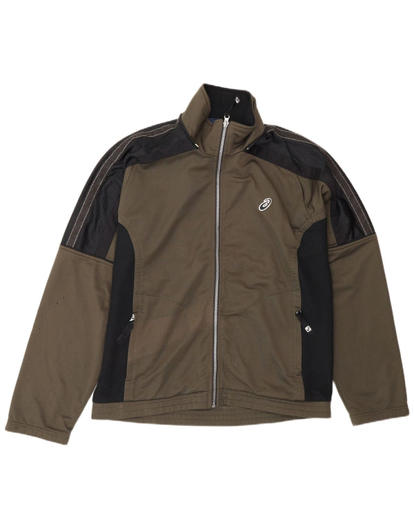 Asics Hombre Chándal Top Jacket Medium Khaki Colorblock