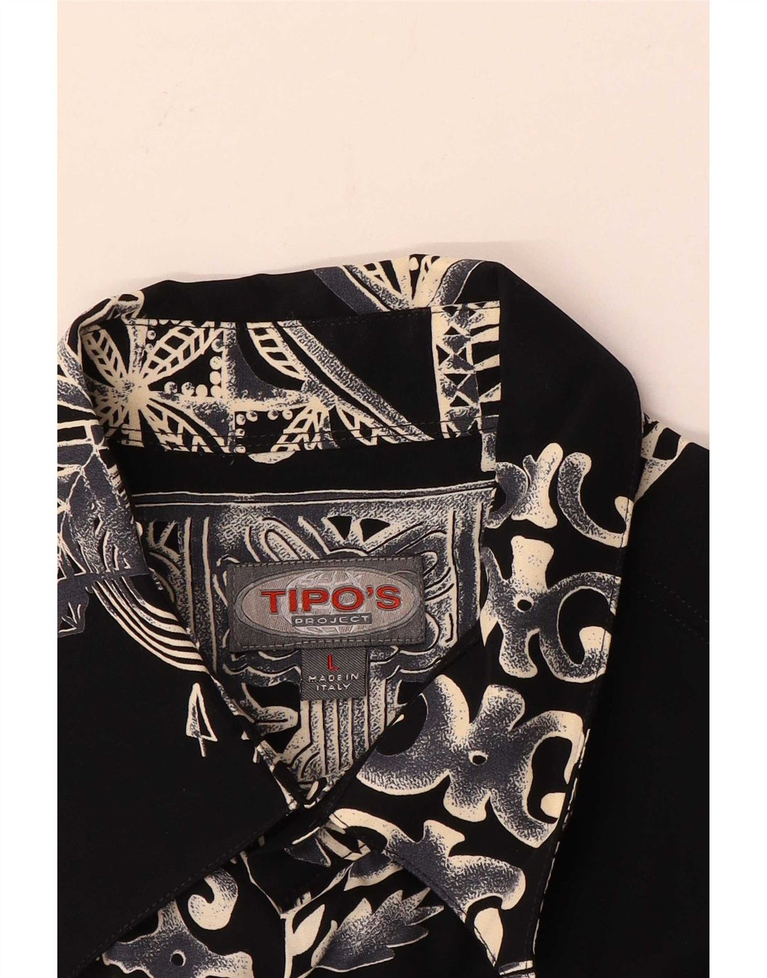 Tipo' S Camisa de manga corta para hombre grande negra geométrica