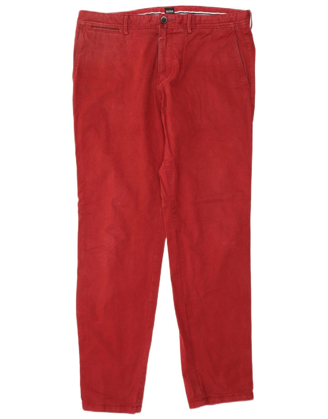 HUGO BOSS Pantalón chino recto de corte regular para hombre IT 50 Large W36 L32 Rojo