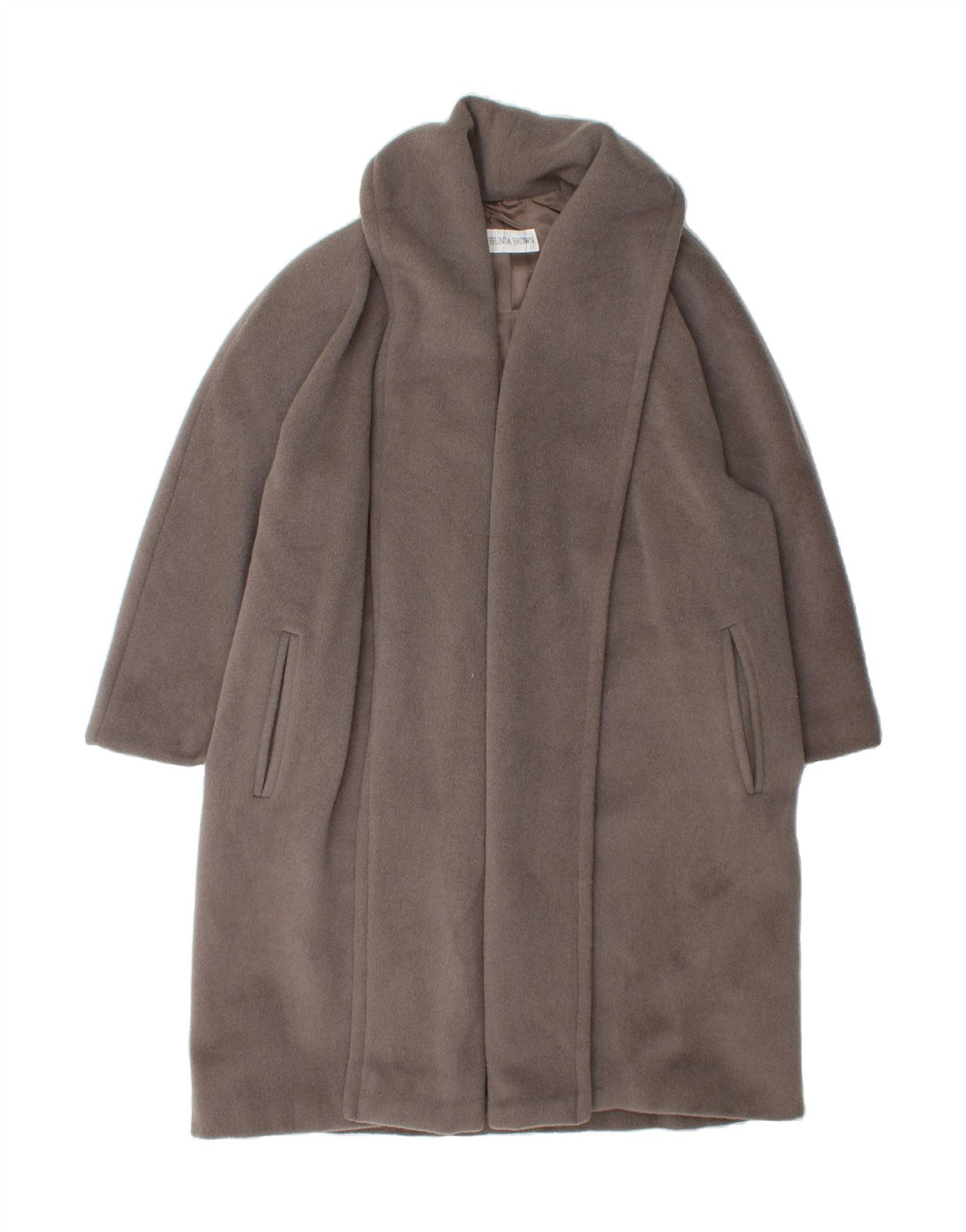 VINTAGE Abrigo abierto de gran tamaño para mujer IT 44 Lana de alpaca gris medio