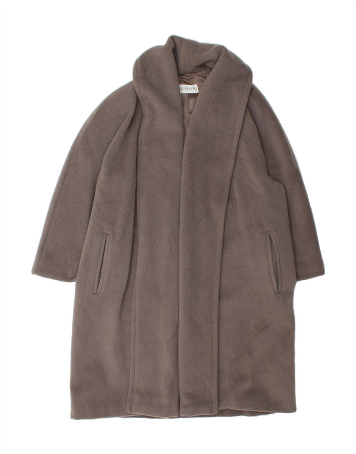 VINTAGE Abrigo abierto de gran tamaño para mujer IT 44 Lana de alpaca gris medio