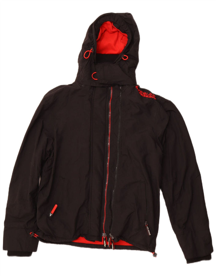 SUPERDRY Chaqueta cortavientos con capucha The Windcheater para hombre UK 40 Large Black